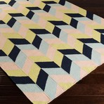 Talitha // Lime + Navy + Salmon + Slate (2'L x  3'W)