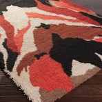 Liona // Rust + Black + Coral + Ivory (2'L x  3'W)