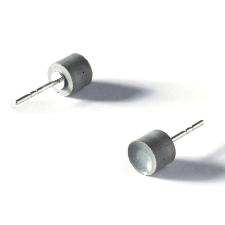 Concrete Ear Studs // Cylinder