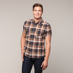 Casual Flap Short Sleeve // Brown Plaid (S)