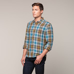 Regular French Seam Long Sleeve // Teal Plaid (M)