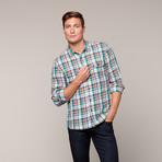 Regular Casual Flap Long Sleeve // Green Plaid (L)