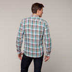 Regular Casual Flap Long Sleeve // Green Plaid (L)