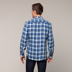 Regular French Seam Long Sleeve // Indigo Plaid (XL)