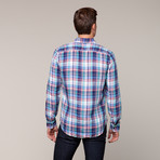 Regular Casual Flap Long Sleeve // Aqua Marine Plaid (XL)