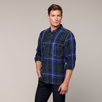 Casual Flap Long Sleeve // Navy Plaid (XL)