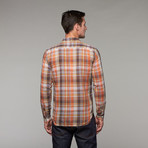 French Seam Slim Fit Button-Up // Orange Plaid (S)