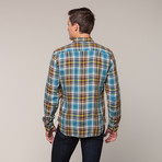 Regular French Seam Long Sleeve // Teal Plaid (M)