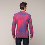 Slim French Seam Long Sleeve // Red Check (XL)