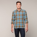 Regular French Seam Long Sleeve // Teal Plaid (M)