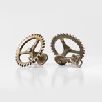 Bicycle Chainring Cufflinks // Silver