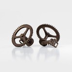 Bicycle Chainring Cufflinks // Bronze