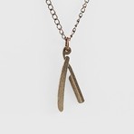 Straight Razor Necklace // Silver