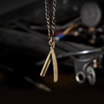 Straight Razor Necklace // Silver