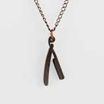 Straight Razor Necklace // Bronze