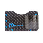 D16 Twill Carbon Fiber Wallet + Money Clip (Blue Bolts)