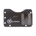 D16 Twill Carbon Fiber Wallet + Money Clip (Blue Bolts)