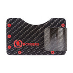 D16 Twill Carbon Fiber Wallet + Money Clip (Blue Bolts)