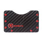 D16 Twill Carbon Fiber Wallet (Blue Bolts)