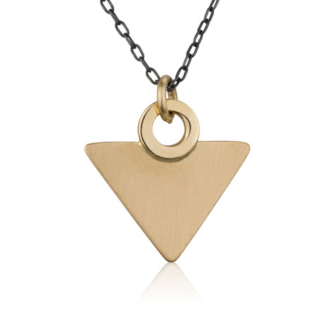 Triangle Pendant // Oxidized Silver Necklace