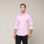 Button-Down Slim Fit Shirt // Pink (L)