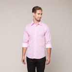 Button-Down Slim Fit Shirt // Pink (L)