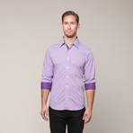 Button-Down Slim Fit Shirt // Purple (S)