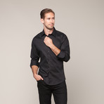 Button-Down Slim Fit Shirt // Black (XL)