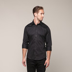 Button-Down Slim Fit Shirt // Black (XL)