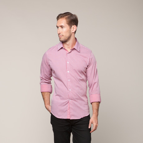 Button-Down Slim Fit Shirt // Red (XS)