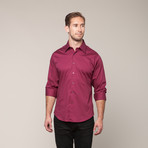 Button-Down Slim Fit Shirt // Maroon (XS)