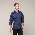 Button-Down Slim Fit Shirt // Sapphire Blue (M)