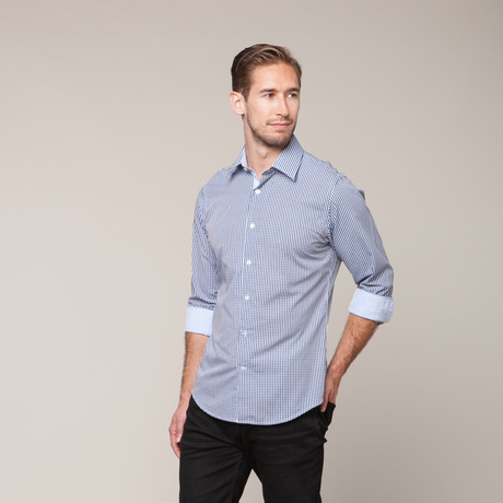 Button-Down Slim Fit Shirt // Blue (XS)