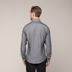 Button-Down Slim Fit Shirt // Charcoal (S)