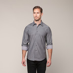 Button-Down Slim Fit Shirt // Charcoal (S)