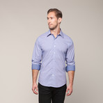 Button-Down Slim Fit Shirt //  Checkered Blue (S)