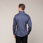 Button-Down Slim Fit Shirt // Grey (L)