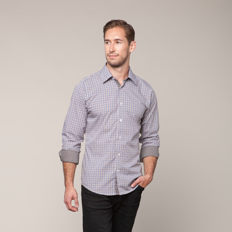 Button-Down Slim Fit Shirt // Brown (XS)