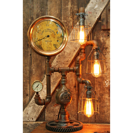 Industrial Steam Gauge Lamp // No. 320