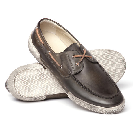 Lamb Leather Boat Shoe // Dark Grey (US: 8)