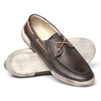 Lamb Leather Boat Shoe // Dark Grey (US: 11.5)