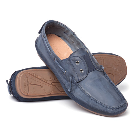 Lamb Leather Boat Shoe // Blue (US: 8)