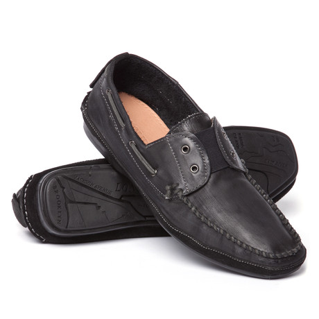 Lamb Leather Boat Shoe // Black (US: 8)