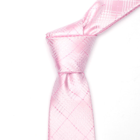 Pink Soft Plaid Flip Tie