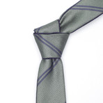 Green + Blue Striped Tie