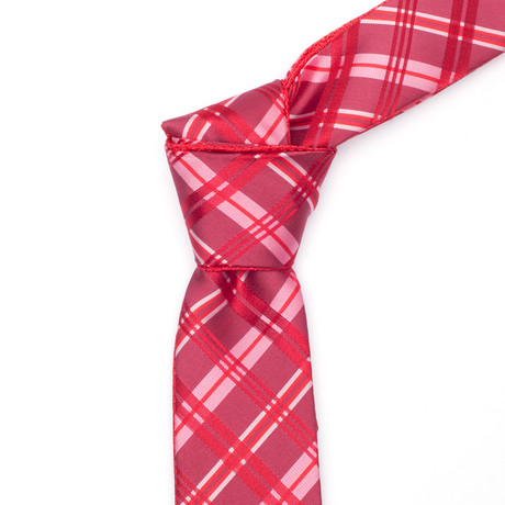 Red Plaid Flip Tie