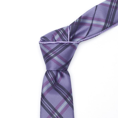 Lavender Plaid Flip Tie