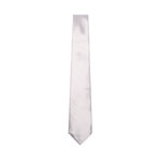 Silver + White Floral Tie