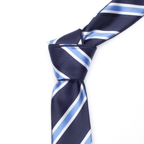 Royal Blue + Light Blue Stripe Flip Tie