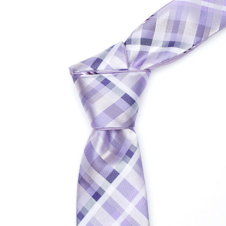 Light Purple Soft Plaid Flip Tie